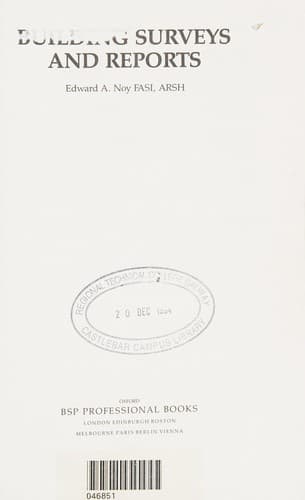 Cover of Building surveys and reports by Edward A. Noy