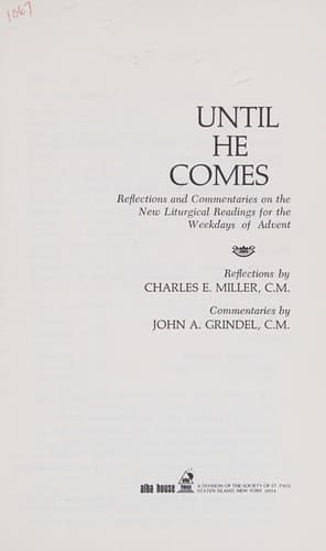 Cover of Until He Comes by Charles Edward Miller