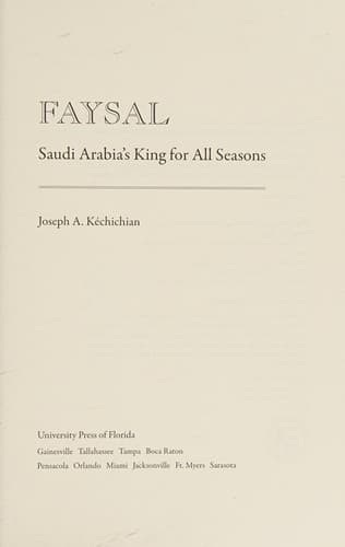 Cover of Faysal by Joseph A. Kechichian