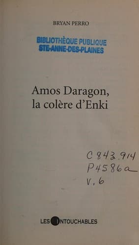 Cover of Amos Daragon, la colère d'Enki by Bryan Perro