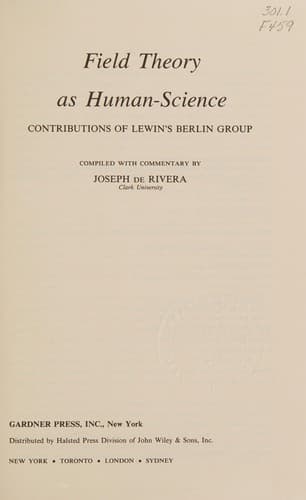 Cover of Field Theory As Human-Science by Lewin, Kurt