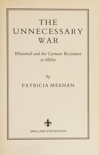 Cover of The unnecessary war by Patricia Meehan