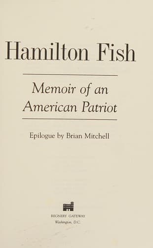 Cover of Memoir of an American patriot by Hamilton Fish