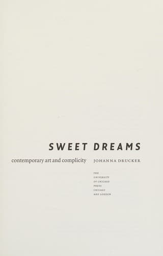 Cover of Sweet dreams by Johanna Drucker