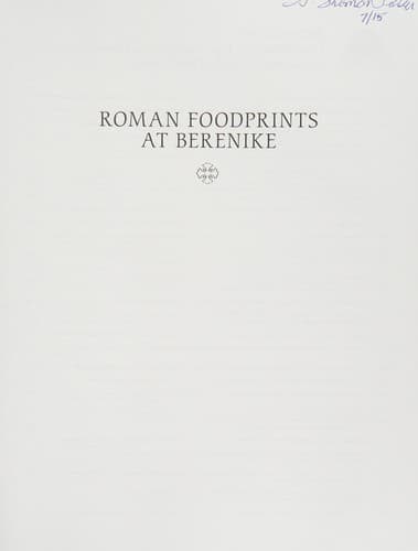 Cover of Roman foodprints at Berenike by René T. J. Cappers