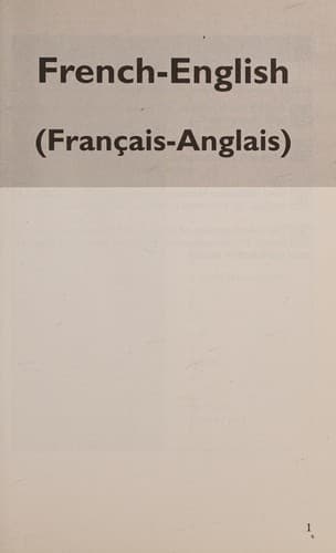 Cover of French-English English-French beginner's dictionary by Gladys C. Lipton