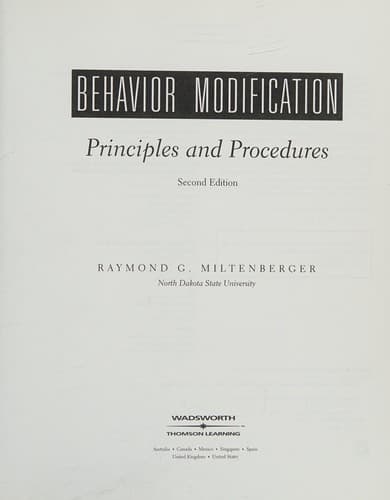 Cover of Behavior Modification by Raymond G. Miltenberger