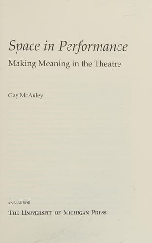 Cover of Space in performance by Gay McAuley