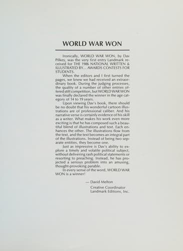Cover of World War won by Dav Pilkey