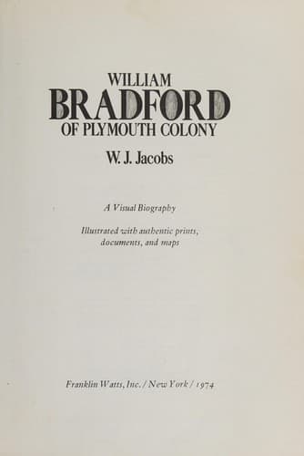 Cover of William Bradford of Plymouth Colony by William Jay Jacobs