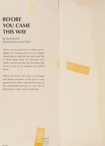 Cover of Before you came this way by Byrd Baylor