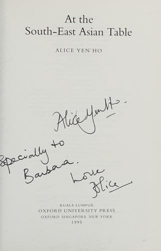 Cover of At the South-East Asian table by Alice Yen Ho