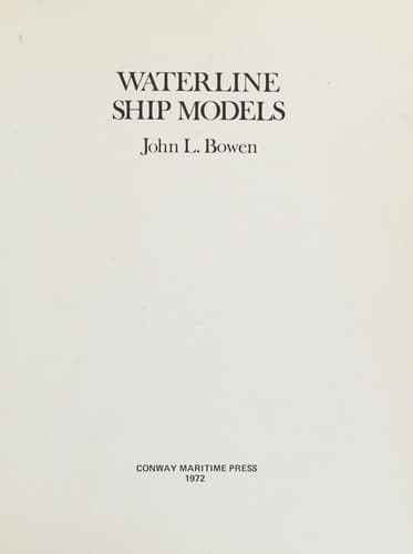 Cover of Waterline ship models by John Langford Bowen