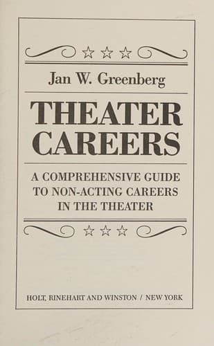 Cover of Theater careers by Jan W. Greenberg