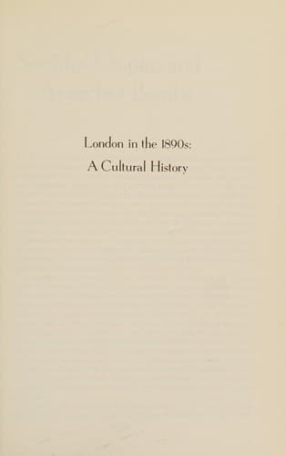 Cover of London in the 1890s by Karl E. Beckson