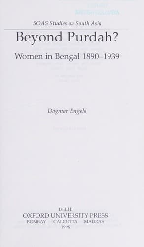 Cover of Beyond purdah? by Dagmar Engels
