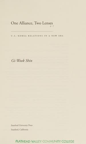 Cover of One alliance, two lenses by Gi-Wook Shin