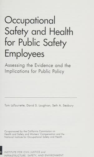 Cover of Occupational safety and health for public safety employees by Tom LaTourrette