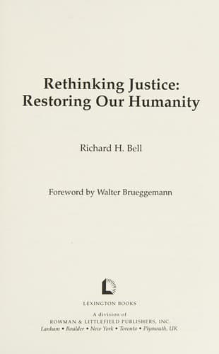 Cover of Rethinking justice by Bell, Richard H