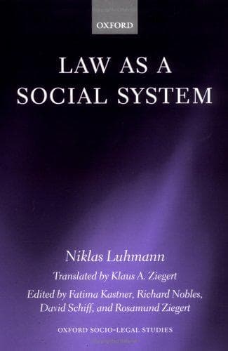 Cover of Law as a social system by Niklas Luhmann