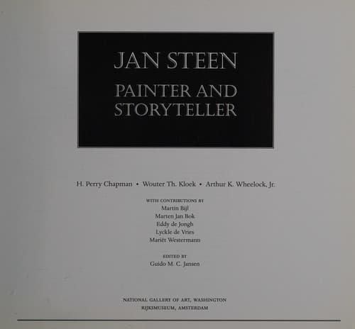 Cover of Jan Steen, painter and storyteller by H. Perry Chapman