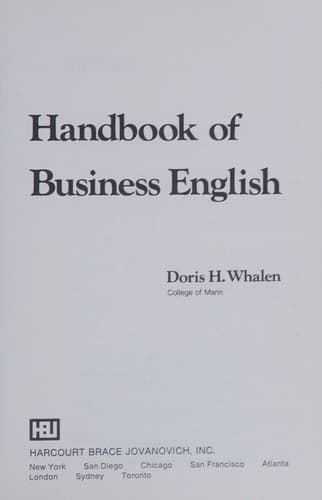 Cover of Handbook of Business English by Doris H. Whalen