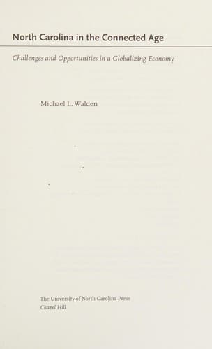 Cover of North Carolina in the connected age by M. L. Walden