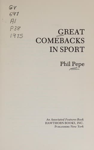 Cover of Great comebacks in sport by Phil Pepe