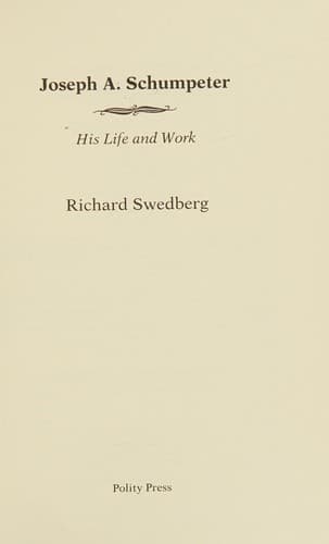 Cover of Joseph A. Schumpeter. Eine Biographie by Richard Swedberg