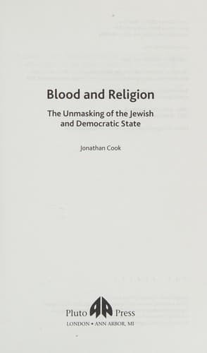 Cover of Blood and Religion by Jonathan Cook