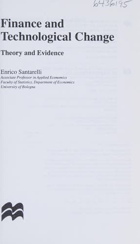 Cover of Finance and Technological Change by Enrico Santarelli
