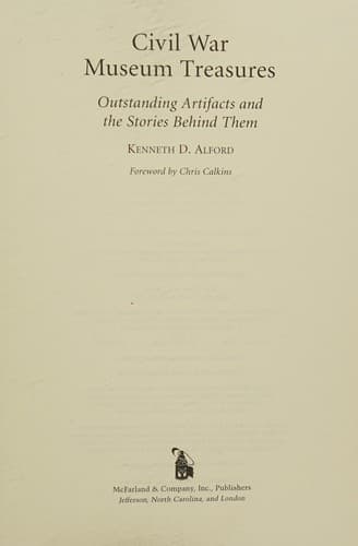 Cover of Civil War museum treasures by Kenneth D. Alford
