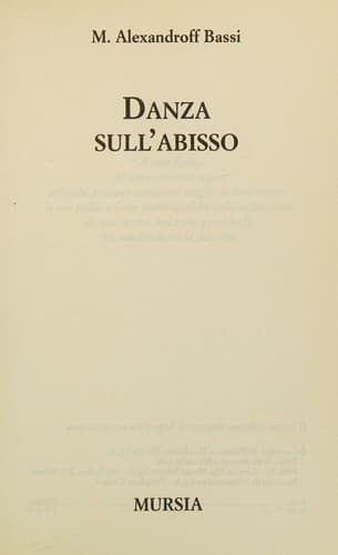 Cover of Danza sull'abisso by M. Alexandroff Bassi
