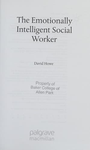Cover of The emotionally intelligent social worker by Howe, David