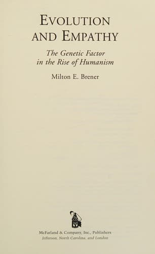 Cover of Evolution and empathy by Milton E. Brener