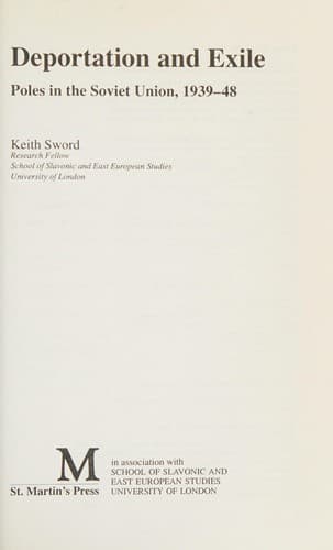 Cover of Deportation and exile by Keith Sword
