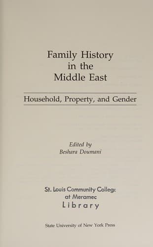 Cover of Family history in the Middle East by [name missing]