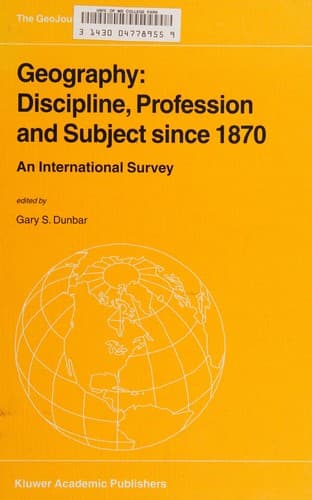 Cover of Geography: discipline, profession and subject since 1870 by [name missing]