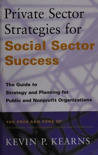 Cover of Private sector strategies for social sector success by Kevin P. Kearns