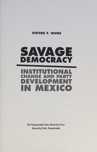Cover of Savage democracy by Steven Todd Wuhs