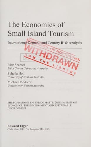 Cover of The economics of small island tourism by Riaz Shareef