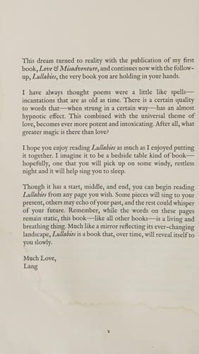 Cover of Lullabies by Lang Leav