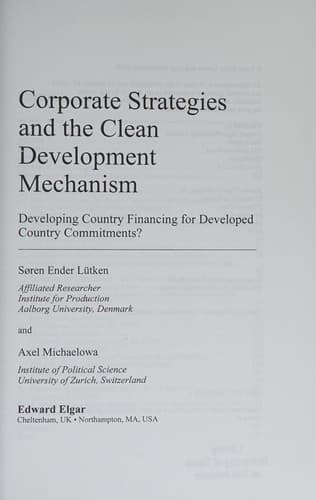Cover of Corporate strategies and the clean development mechanism by Søren Ender Lütken