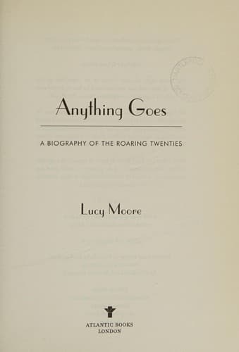 Cover of Anything goes by Lucy Moore