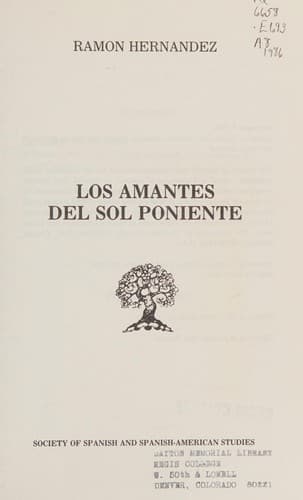 Cover of Los amantes del sol poniente by Hernández, Ramón