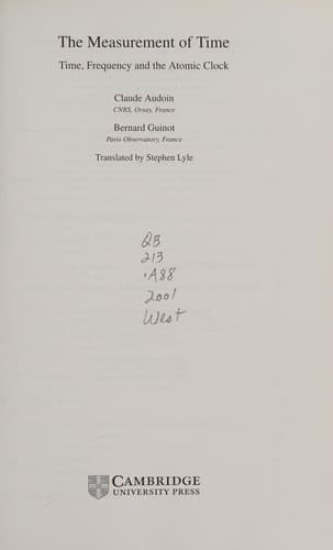 Cover of The measurement of time by Claude Audoin