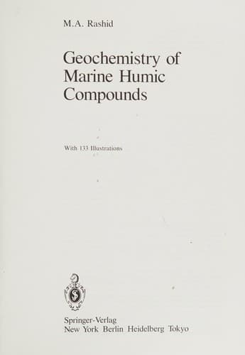 Cover of Geochemistry of marine humic compounds by M. A. Rashid