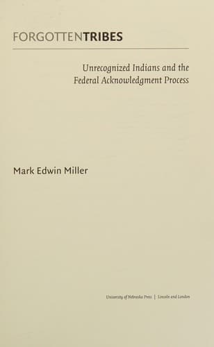 Cover of Forgotten tribes by Miller· Mark Edwin·