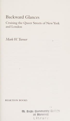 Cover of Backward glances by Mark W Turner