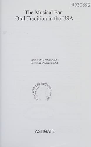 Cover of The musical ear by Anne Dhu McLucas